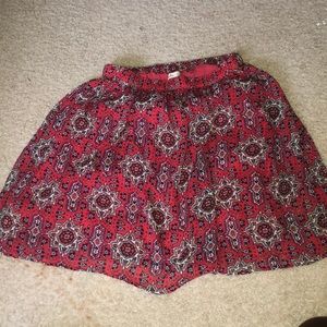 Red tribal print Hollister skirt